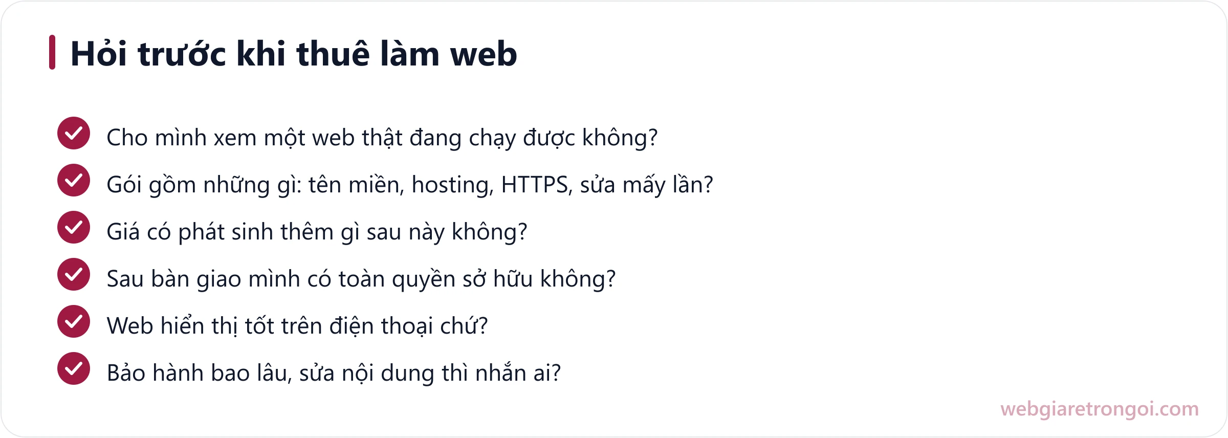 Checklist các câu cần hỏi trước khi thuê thiết kế web giá rẻ để tránh sai lầm